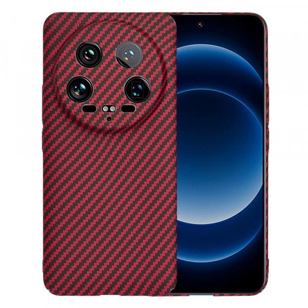 Husa pentru Xiaomi 14 Ultra, Techsuit, Carbonite FiberShell, Rosie
