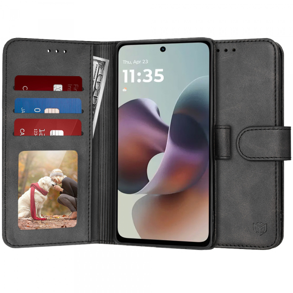 Husa pentru Motorola Moto G56, Techsuit, Diary Book, Neagra