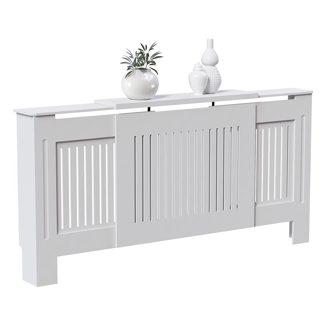 Masca pentru Calorifer ECO-3XL 140/204 cm Ajustabila, MDF Vopsit de 21 mm Lame Verticale, Alb lucios – Default Title