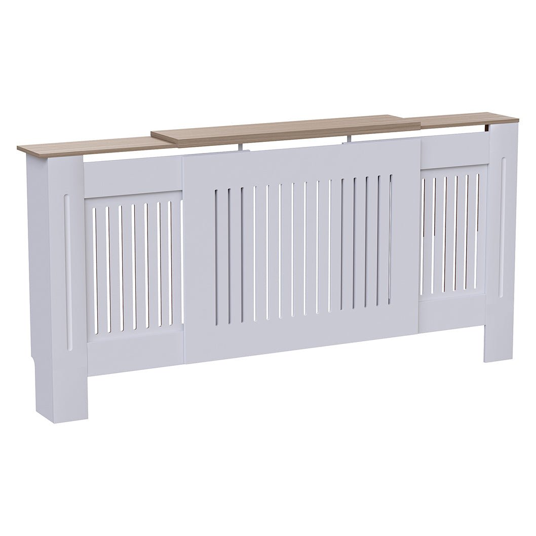 Masca pentru Calorifer ECO-3XL 140/204 cm Ajustabila, MDF Vopsit de 21 mm Lame Verticale, Maro/Alb lucios – Default Title