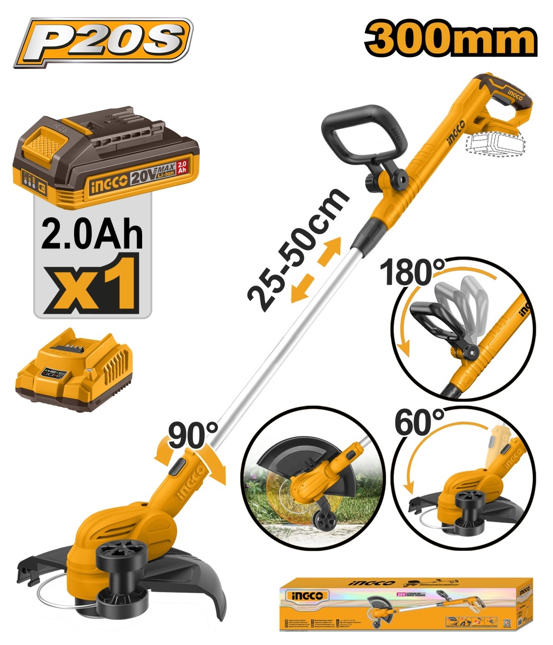 Motocoasa Mica 20V cu Roata INGCO CGTLI203285