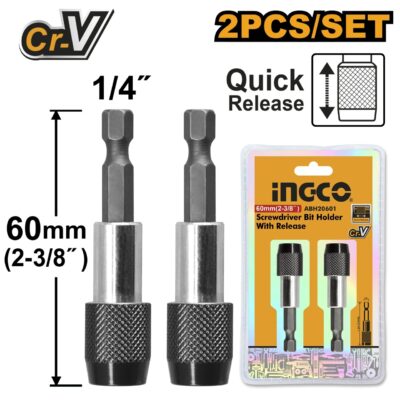 Prelungitor Bits cu Eliberare Rapida Set 2buc INGCO ABH20601