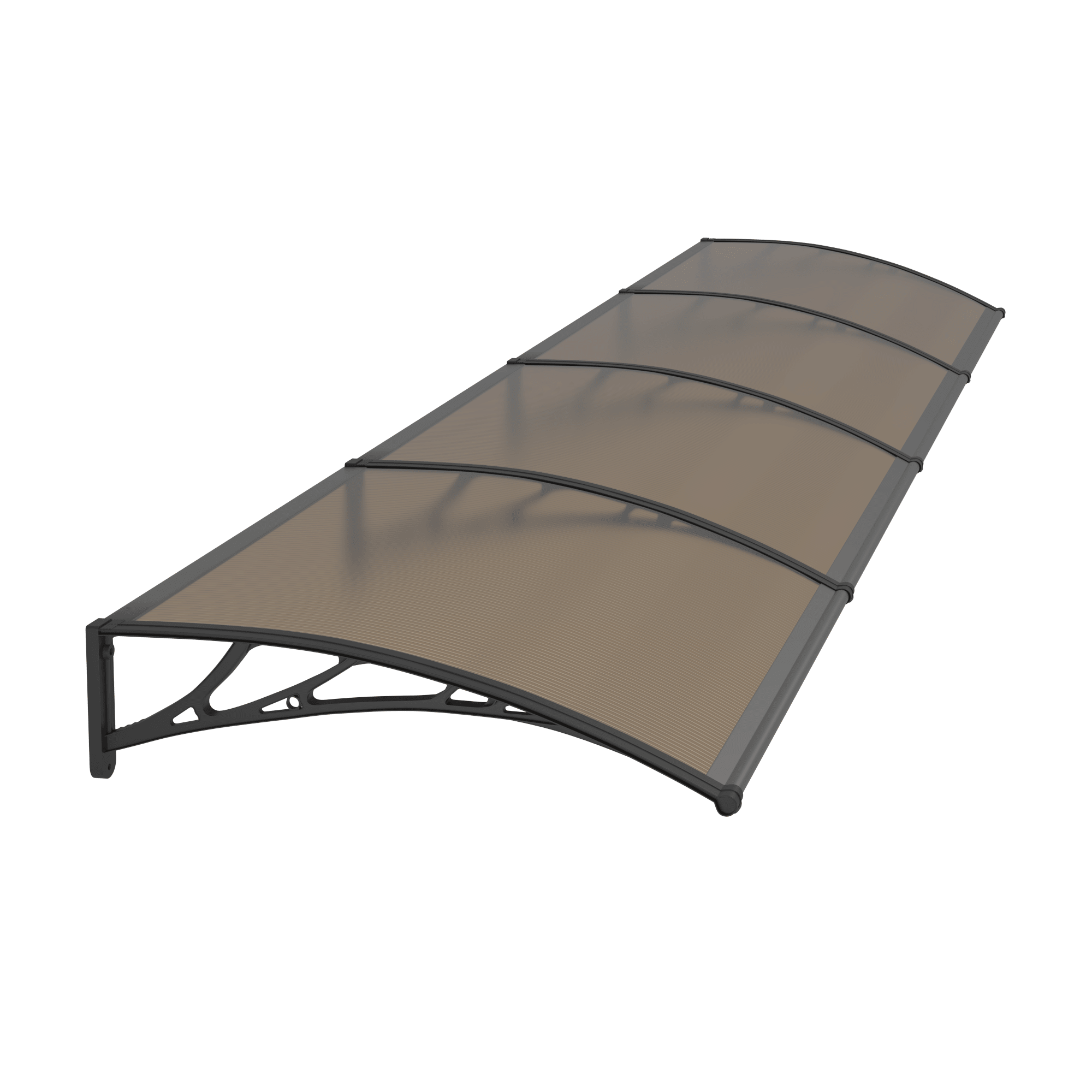 Copertină PREMIUM 360×120 cm, placă 6 mm dintr-o bucată – Negru/Bronz – Negru/Bronz