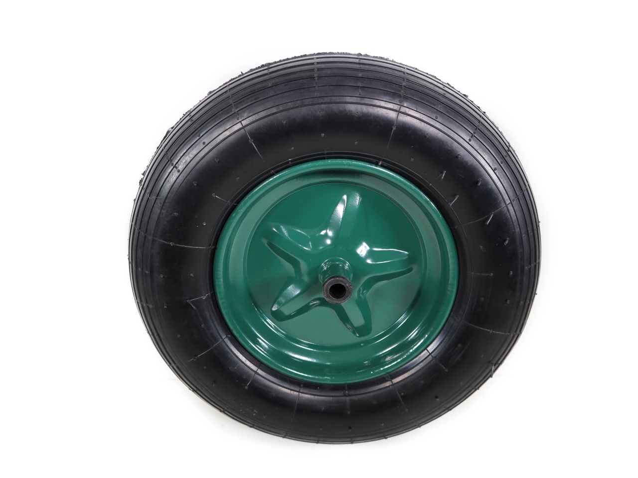 Roata roaba 350-8 cu bucsa plastic 4 pliuri, diametru 36.5cm, roata carucior rezistenta pentru constructii si gradina