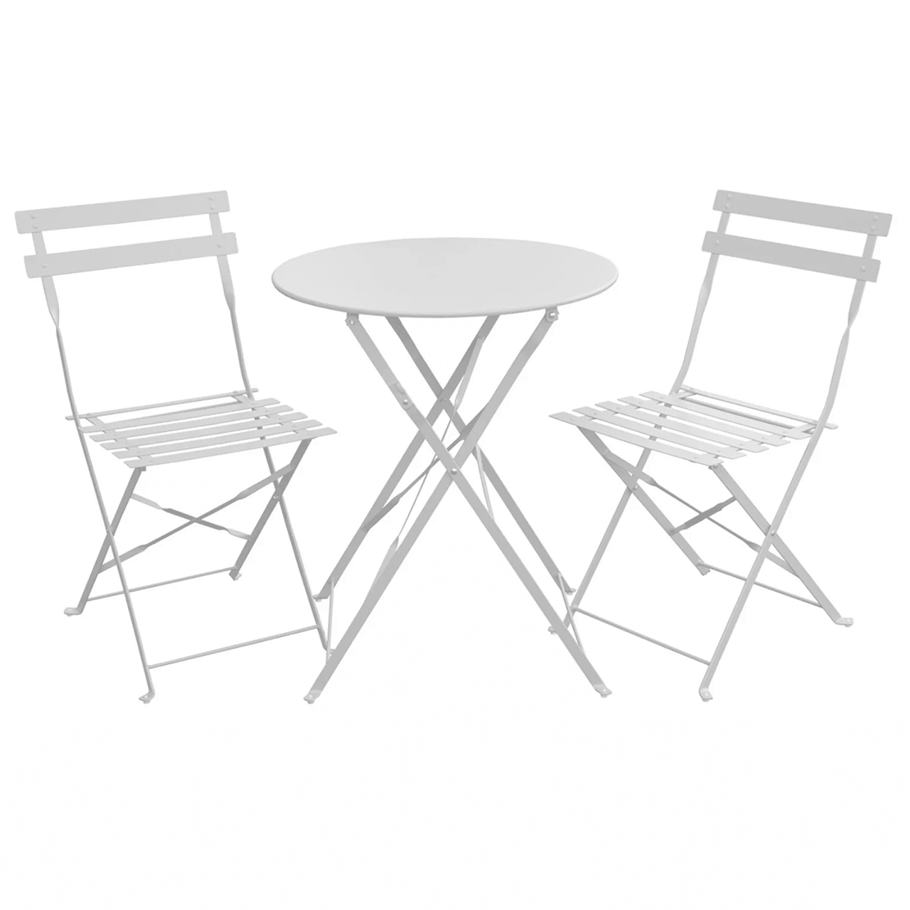 Set Bistro Flair – masă și 2 scaune din oțel vopsit – Gri deschis (Cool Grey) – Default Title