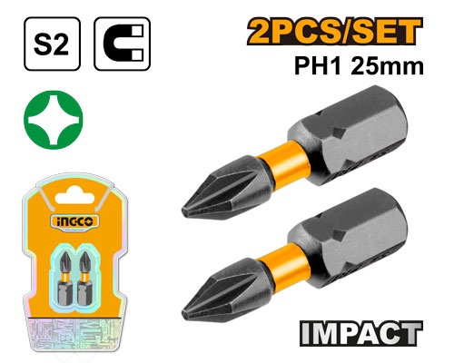 Set Biti PH1 + S2 2buc INGCO SDBIM71PH125